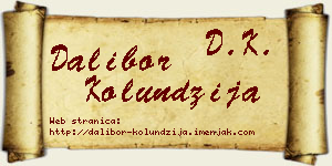 Dalibor Kolundžija vizit kartica